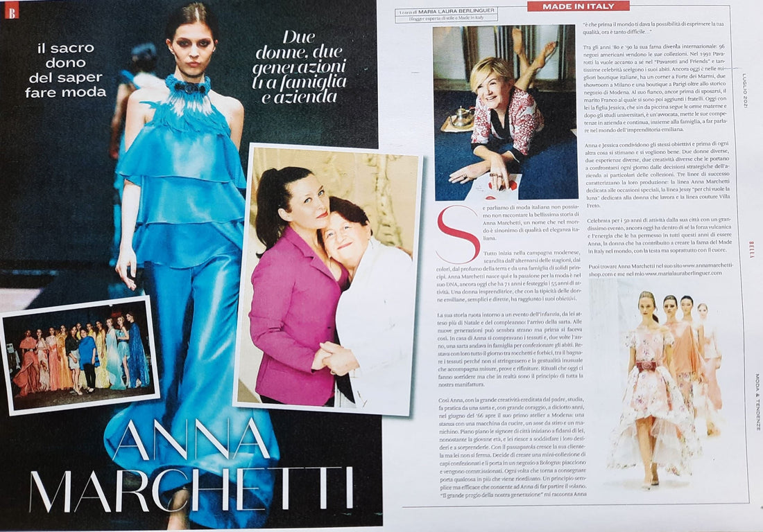 Il 55° Anniversario della Maison Anna Marchetti: intervista su Bella Magazine luglio 2021