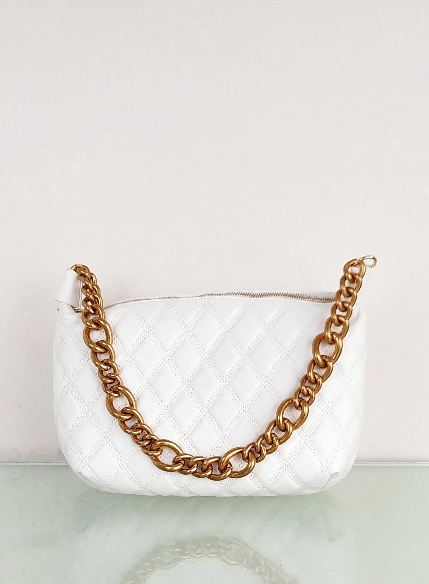 Borsa in pelle con catena grande