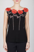 Casacca con rose ricamate