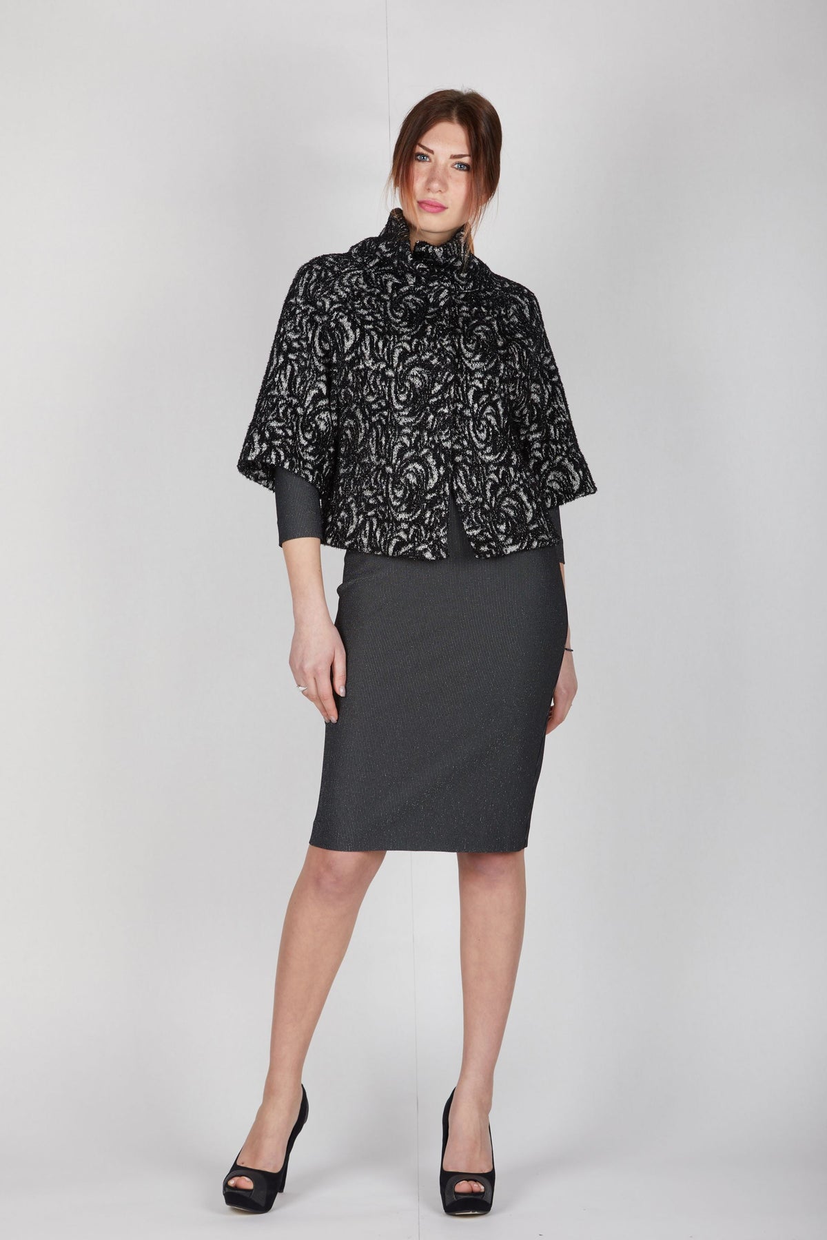 Giacca poncho lurex