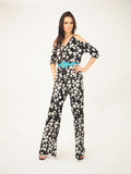 Pantalone in jersey fantasia floreale