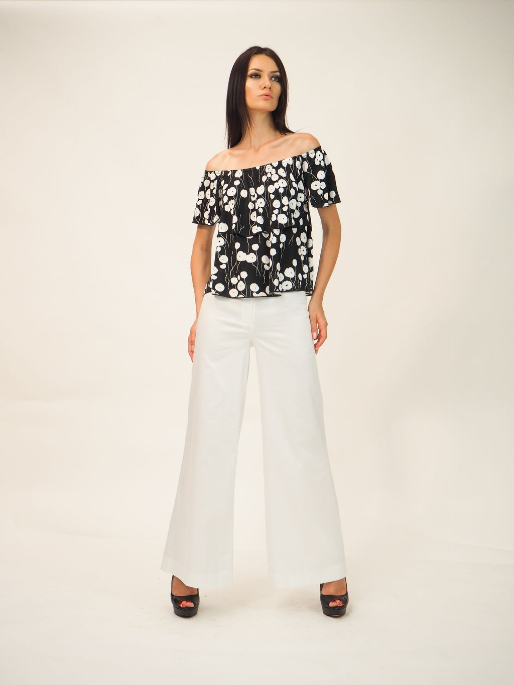 Pantalone largo in cotone