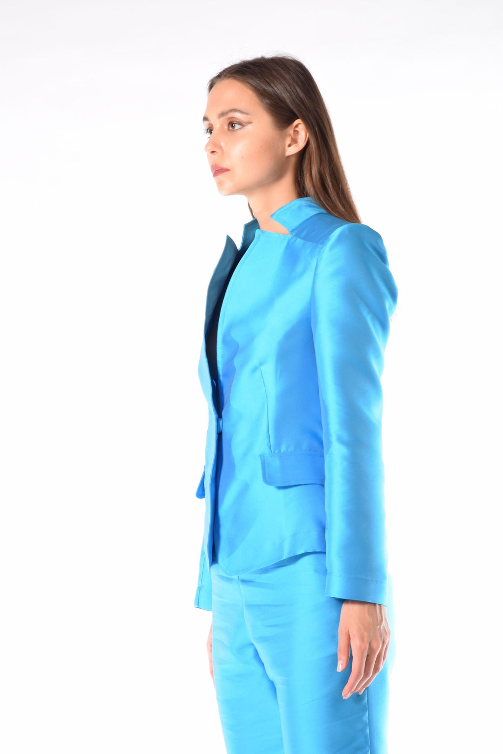 Giacca azzurra in duchesse