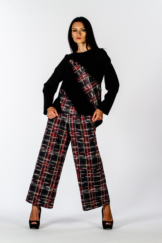 Casacca con inserti scozzesi