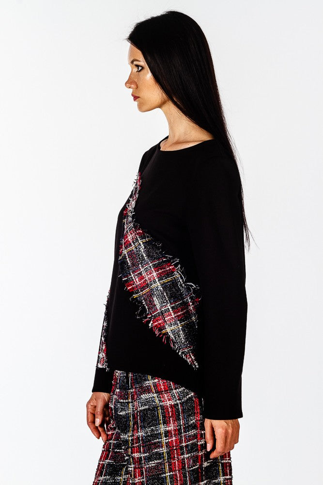 Casacca con inserti scozzesi