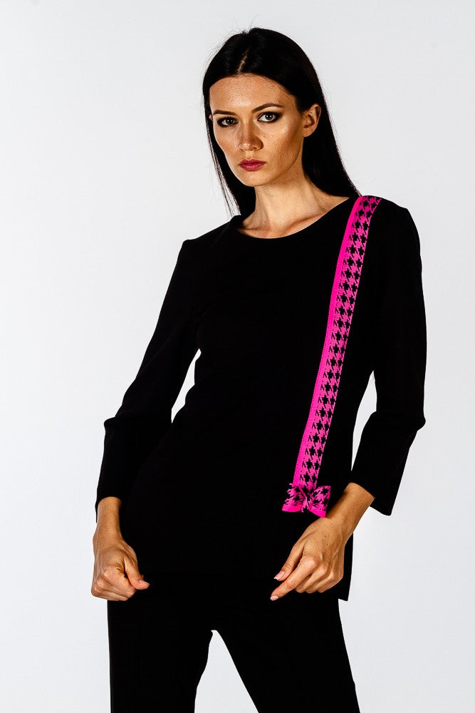 Casacca banda pied de poule fucsia