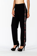 Pantalone nero con banda scozzese