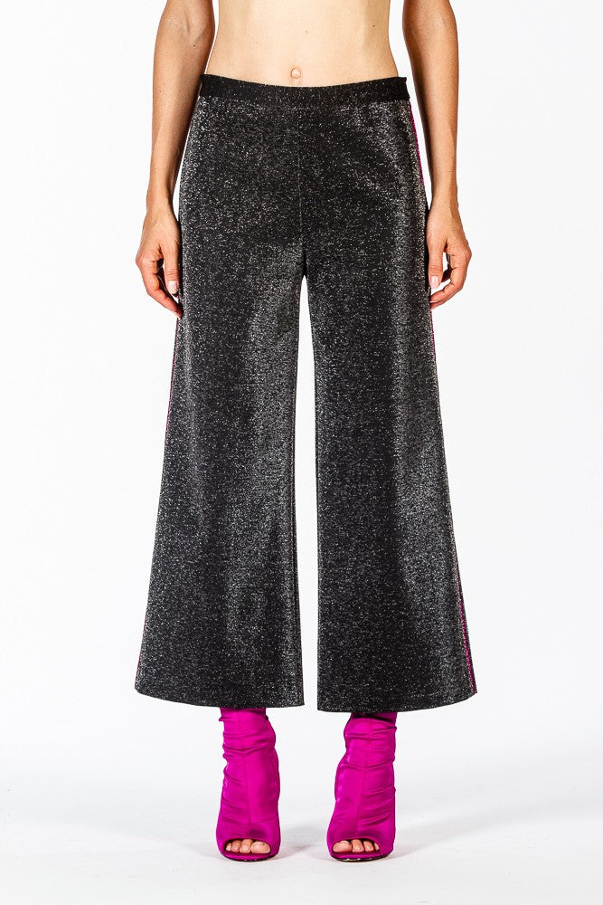 Pantalone gaucho lurex argento