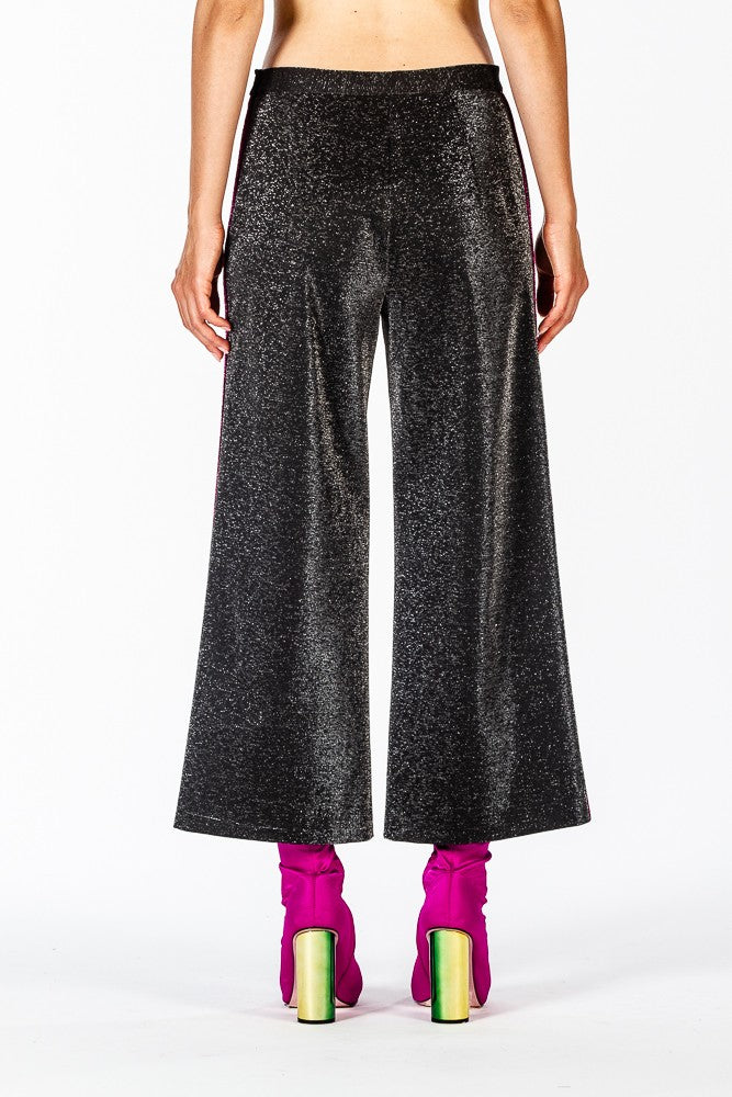 Pantalone gaucho lurex argento
