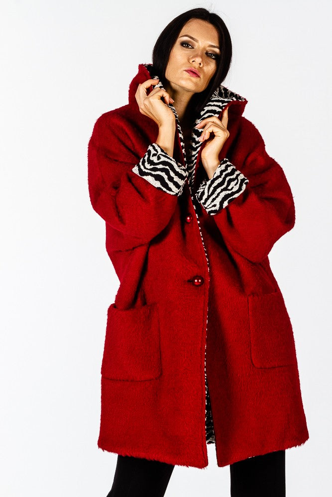 Cappotto rosso reversibile