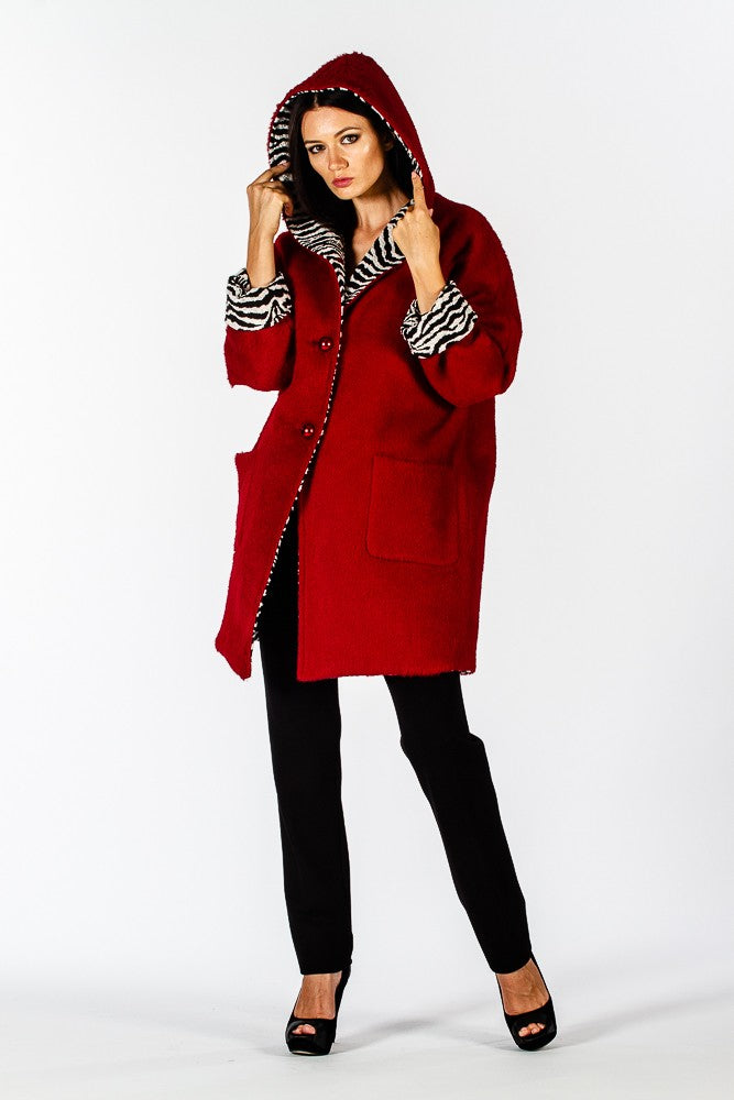 Cappotto rosso reversibile