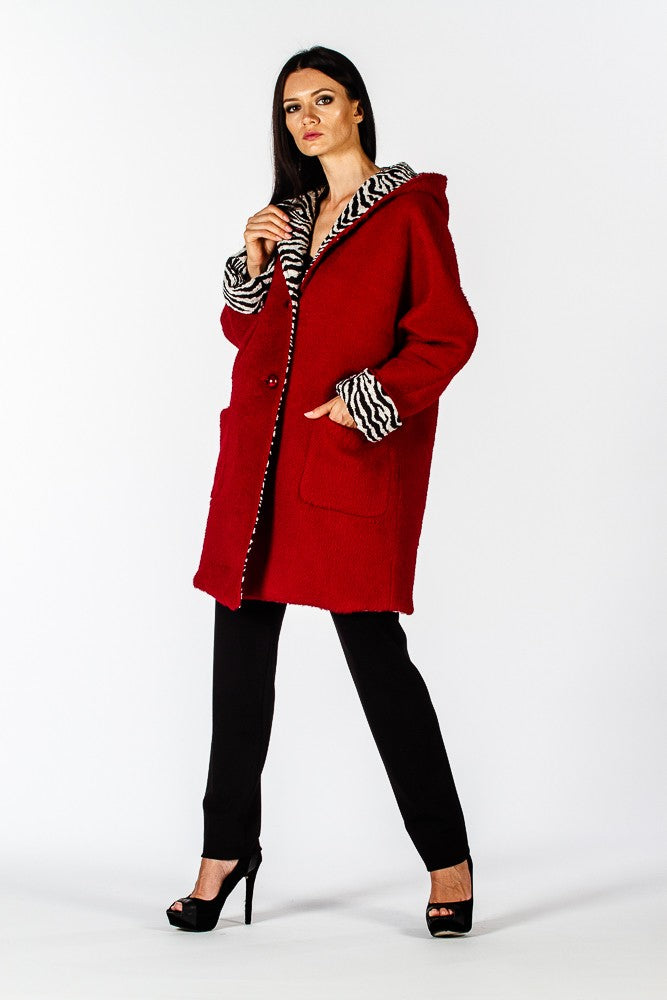 Cappotto rosso reversibile
