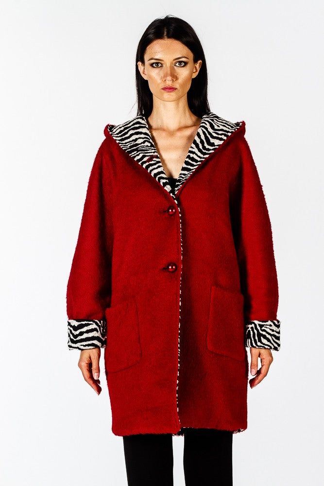 Cappotto rosso reversibile