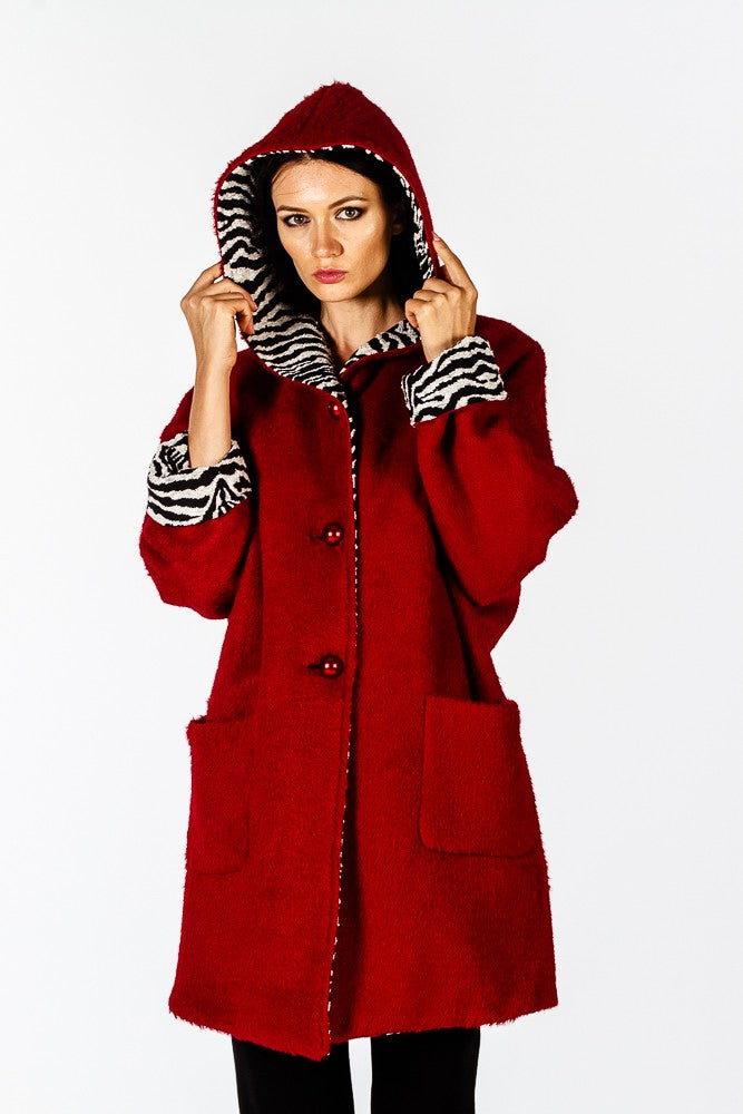 Cappotto rosso reversibile
