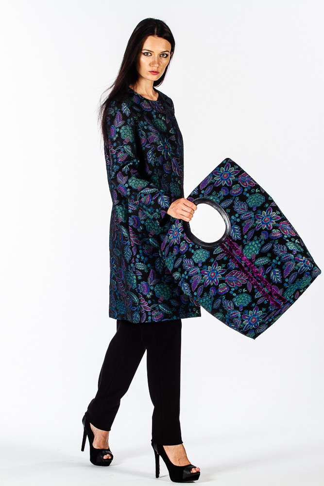 Borsa maxi shopper jacquard