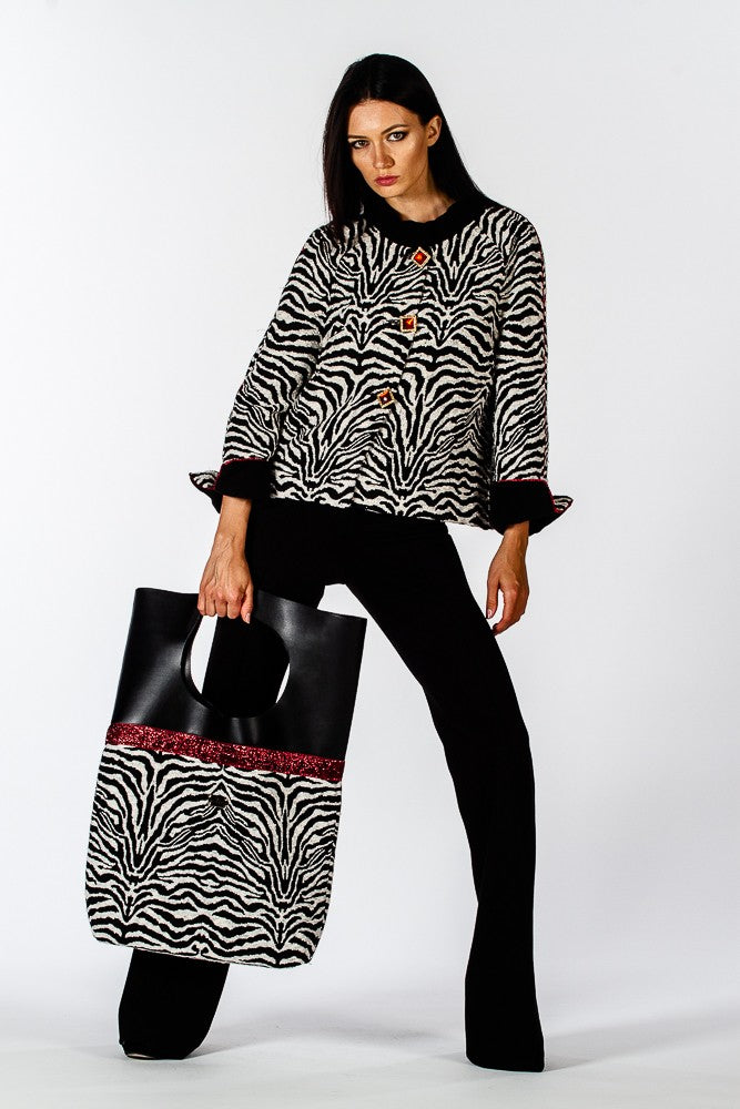 Borsa maxi shopper zebrata