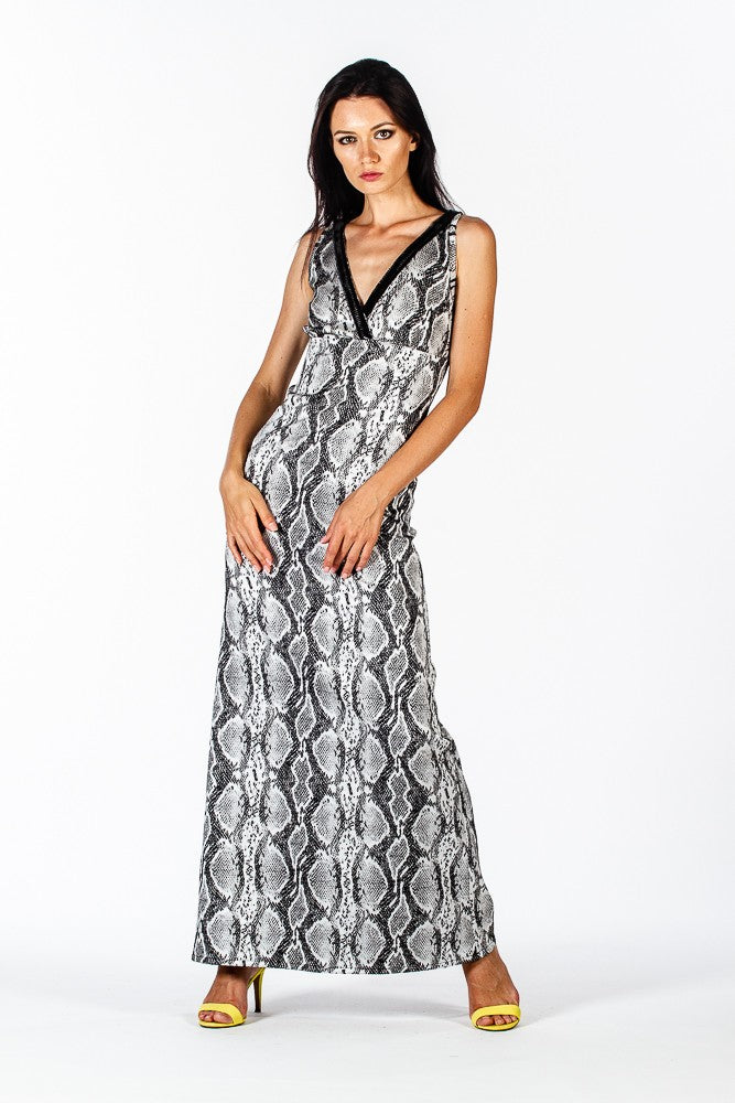 Abito lungo stile animalier