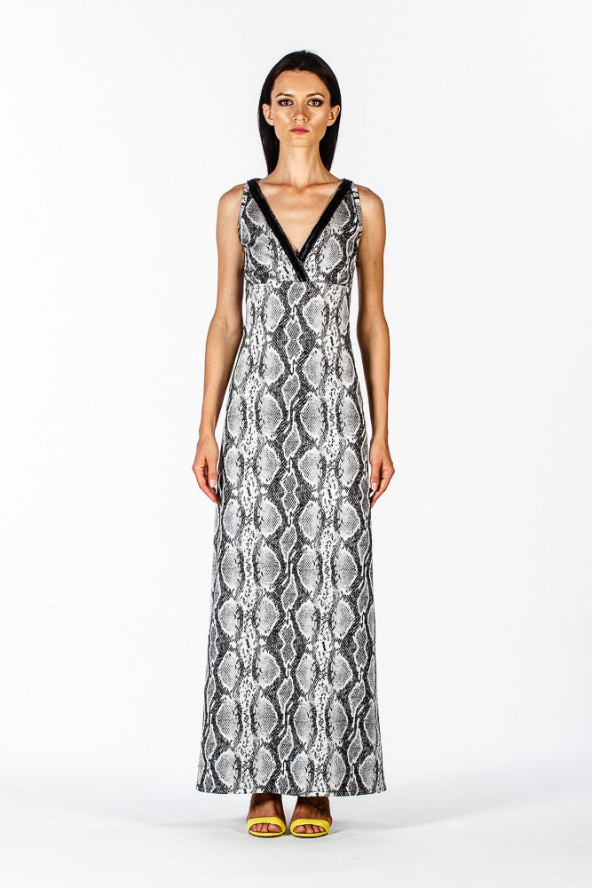 Abito lungo stile animalier