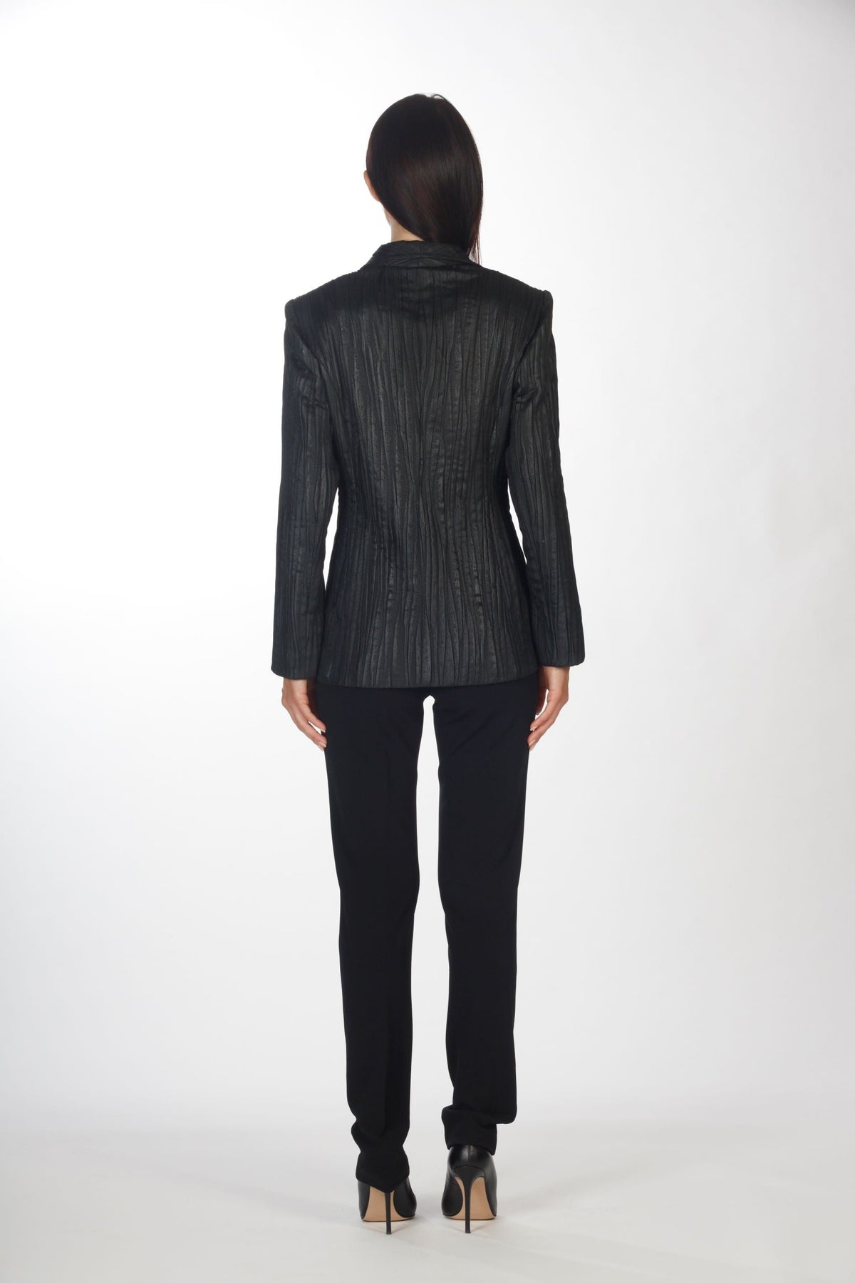 Giacca in lurex con rever asimmetrico